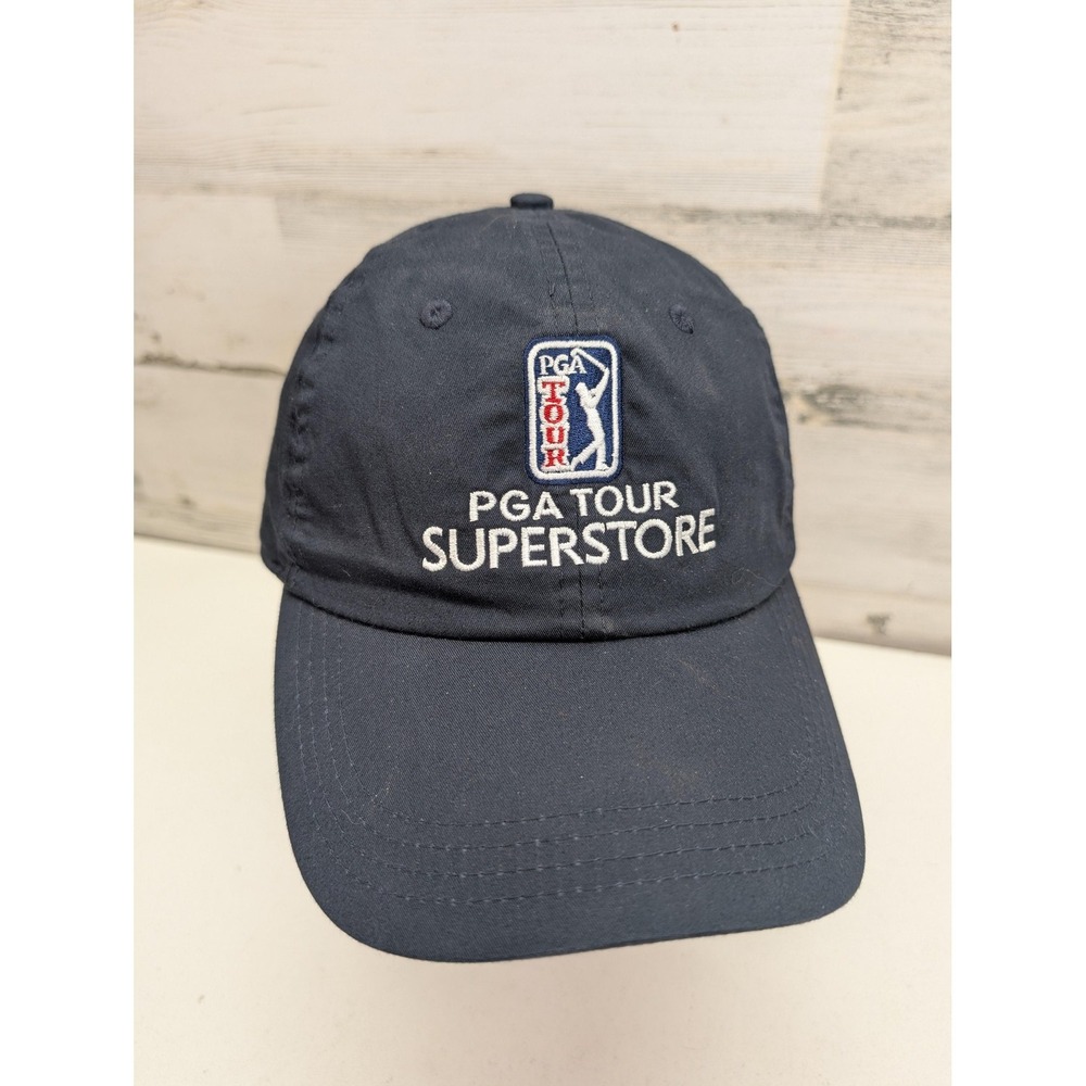 PGA Tour Hat Cap Strap Back Mens One Size Blue PGA Golf Embroidered Casual UNK